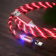 Lade das Bild in den Galerie-Viewer, 3in1 Magnetisches und leuchtendes micro USB / iPhone Lightning / USB-C Kabel 1m
