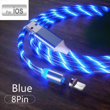 Lade das Bild in den Galerie-Viewer, 3in1 Magnetisches und leuchtendes micro USB / iPhone Lightning / USB-C Kabel 1m
